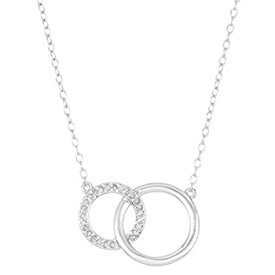 【中古】【輸入品・未使用】Lavari - .125 cttw Diamond Sterling Silver Interlocking Circles Necklace Pendant on an 18" Cable Chain [並行輸入品]