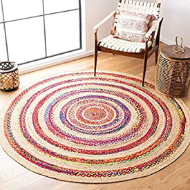 【中古】【輸入品・未使用】Safavieh Fiber Round Collection Chindi & Jute Area Rug, 5ft, Pink/Natural 商品カテゴリー: ラグ カーペット [並行輸入品]