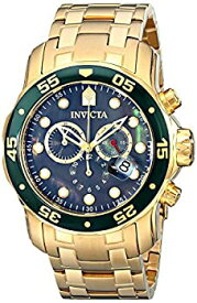 【中古】【輸入品・未使用】インヴィクタ Invicta Mens Pro Diver Scuba Swiss Chronograph Black Dial 18k Gold Plated Watch 80074 [並行輸入品]