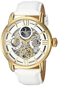 【中古】【輸入品・未使用】Invicta Men's Objet d'Art Stainless Steel Automatic-self-Wind Watch with Leather-Calfskin Strap, White, 24 (Model: 22652) [並行輸入品]