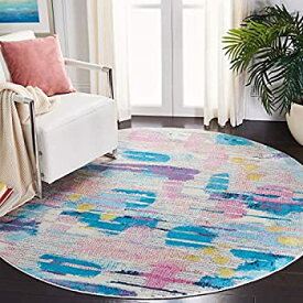 【中古】【輸入品・未使用】Safavieh Lillian Collection LLN375U Abstract Area Rug, 6ft 7 inch Round, Pink/Turquoise 商品カテゴリー: ラグ カーペット [並行輸入品]