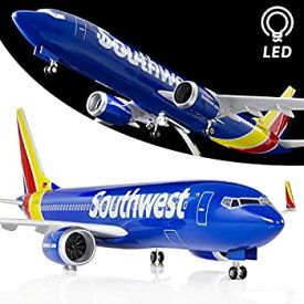 【中古】【輸入品・未使用】Lose Fun Park 1:80 Scale Large Model Airplane Southwest Airlines Boeing 737 Plane Models Diecast Airplanes with LED Light for Collectio
