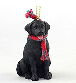 【中古】【輸入品・未使用】Labrador Retriever (Black) with Scarf Christmas Ornament (Large 7.6cm version) Dog by Originals