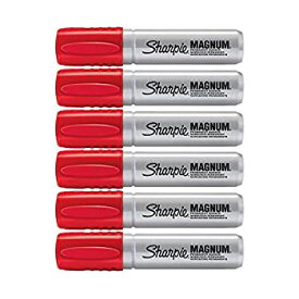 【中古】【輸入品・未使用】Sharpie パーマネントマーカー マグナムレッド - 6本パック