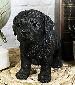 【中古】【輸入品・未使用】Ebros リアルな愛らしいブラックラブラドールレトリバー 子犬像 長さ6.25インチ ペットパル ラブラドール 犬種コレクション 本物そっくりのディ