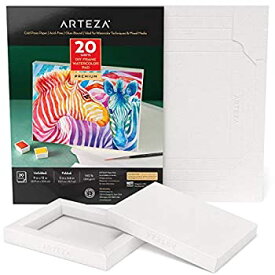 【中古】【輸入品・未使用】Arteza 水彩画用紙折りたたみ式キャンバスパッド 5x6.6インチ 20枚 DIYフレーム 無酸厚手の紙パッド 140ポンド/300GSM ペイント&ミックスメディ