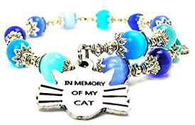 【中古】【輸入品・未使用】In Memory of My Cat Cat 's Eye Wrap Charm Bracelet inサファイアブルーとアクアブルー