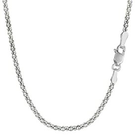 【中古】【輸入品・未使用】Sterling Silver Rhodium Plated Fancy Popcorn Rope Chain Necklace, 1,8mm, 20"