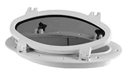 【中古】【輸入品・未使用】Seaflo Boat Oval Shape Porthole Window With White ABS Plastic Trim Port Hole