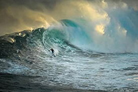 【中古】【輸入品・未使用】サーフィン ポスター 海の大きな波の上のサーファー ビーチ ハワイ ハワイ 波 写真 クールな写真 夕日 ヤシの木 風景 写真 風景画 ストレッチキ