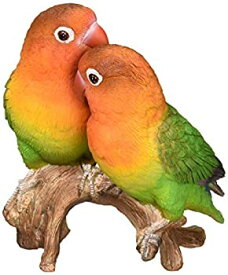 【中古】【輸入品・未使用】hi-lineギフトLtd。Parrots On Branch Garden Statue オレンジ 87758-C