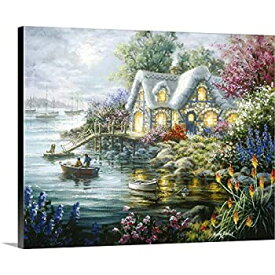 【中古】【輸入品・未使用】Nicky Boehmeプレミアムシックラップキャンバス壁アート印刷題名Cottage Cove 20" x 16" 2153710_24_20x16_none