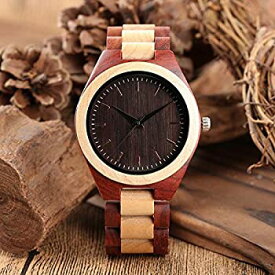 【中古】【輸入品・未使用】PLUIEX 木製時計 メンズ木製時計男性ヴィンテージ木製時計クォーツアナログクリエイティブ腕時計シンプルな天然竹男性時間ドレス