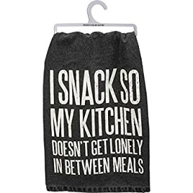 【中古】【輸入品・未使用】Primitives by Kathy ディッシュタオル I Snack So My Kitchen Doesn't Get Lonely in between Meals