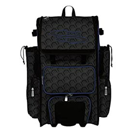 【中古】【輸入品・未使用】Boombah Superpack ハイブリッドローリングバットバッグ - 3DHC ブラック/ロイヤル - 車輪付き & バックパックバージョン