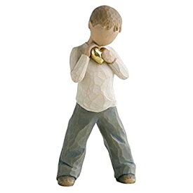 【中古】【輸入品・未使用】ウィローツリー彫像 【Heart of Gold】 - 黄金の精神 お見舞い 人形 雑貨 置物 彫刻 ナチュラル