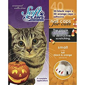 【中古】【輸入品・未使用】Feline Soft Claws Pet Halloween Colors Nail Cap Kit, Small, Black and Orange by Feline Soft Claws