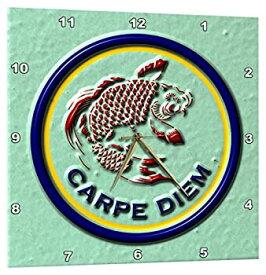 【中古】【輸入品・未使用】3dRose コイの鯉付きファニーカーペットダイム- タイルデザインの写真 - フラット 2Dイメージ - ウォールクロック、25.4x25.4cm (DPP_220175_1)