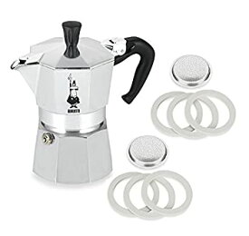【中古】【輸入品・未使用】(1, 0.5kg) - Bialetti Moka Express 06799 3-Cup Espresso Maker Machine and 06960 Bialetti, Six Replacement Gaskets and Two Bialetti Repl