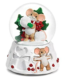 【中古】【輸入品・未使用】ローマン - チャーミングテールコレクション 雪のように楽しいミュージカルグリッタードーム 100mm 高さ5.75インチ 樹脂 石 ガラス 水 耐久性 収
