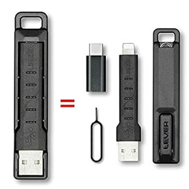 【中古】【輸入品・未使用】レバーギアケーブルキット - 2イン1 キーチェーン USB 携帯電話充電/データケーブル iPhoneに対応。 Samsungおよびその他のUSB-Cデバイス用のUSB