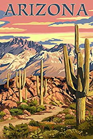 【中古】【輸入品・未使用】Arizona Desert Scene at Sunset (24x36 Giclee Gallery Print, Wall Decor Travel Poster) by Lantern Press