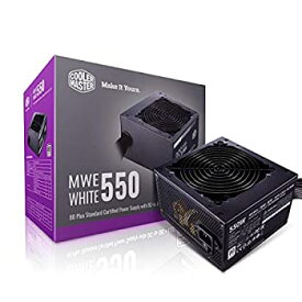 【中古】【輸入品・未使用】Cooler Master MWE 550 White 550W 80+ White PSU with Hydro-Dynamic-Bearing Silent 120mm Fan Single +12V Rail Flat Black Cables Model MPE