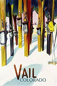 【中古】【輸入品・未使用】Vail, CO - Colorful Skis (24x36 Giclee Gallery Print, Wall Decor Travel Poster) by Lantern Press