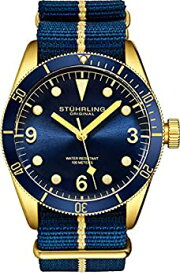 【中古】【輸入品・未使用】STUHRLING オリジナル腕時計 メンズ ダイバーウォッチ メンズスポーツウォッチ 防水腕時計 最大100m ナイロンアナログ腕時計 日本製クォーツムー