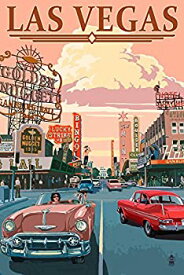 【中古】【輸入品・未使用】Las Vegas Old Strip Scene (24x36 Giclee Gallery Print, Wall Decor Travel Poster) by Lantern Press