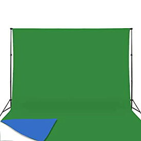 【中古】【輸入品・未使用】ISSUNTEX 9×15フィート 背景モスリン背景幕 フォトスタジオ 折りたたみ式高密度スクリーン ビデオ撮影 テレビ用 ブルー/グリーン