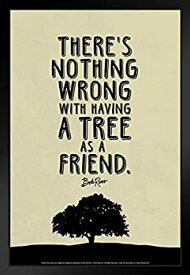 【中古】【輸入品・未使用】ProFrames ポスター Foundry Bob Ross Nothing Wrong with Having A Tree As A Friend (ベージュ) 引用 20x26 inches ブラック 257191