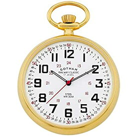 【中古】【輸入品・未使用】Gothamメンズゴールド調Mechanical Hand Wind Railroad Pocket Watch # gwc14100g