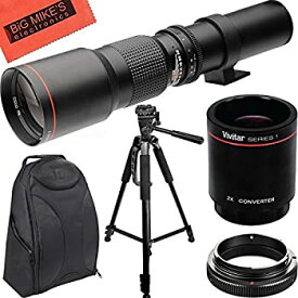 【中古】【輸入品・未使用】High-Power 500mm/1000mm f/8 手動望遠レンズ + 三脚 + SLRバックパック Nikon D500 D600 D700 D750 D800 D810 D850 D3300 D3400 D5300 D5500 D5