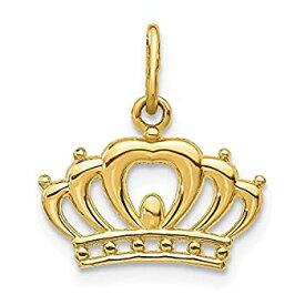 【中古】【輸入品・未使用】14K イエローゴールド 王冠 チャーム ネックレス ペンダント ファインジュエリー 女性へのギフト