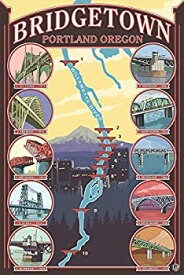 【中古】【輸入品・未使用】Bridges of Portland, Oregon (24x36 Giclee Gallery Print, Wall Decor Travel Poster) by Lantern Press