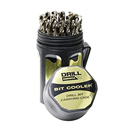 【中古】【輸入品・未使用】Drill America D/A29J-CO-PC 29 Piece Cobalt Steel Jobber Length Drill Bit Set in Plastic Case, Gold Oxide Finish, Round Shank, Spiral Fl
