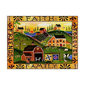 【中古】【輸入品・未使用】Trademark Fine Art Faith Family Friends Forever by Cheryl Bartley、60.96x81.28cm ファインアート、マルチカラー