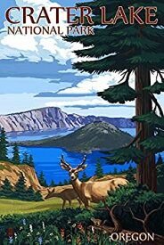 【中古】【輸入品・未使用】Crater湖国立公園、オレゴン州???Deer Family 24 x 36 Giclee Print LANT-47338-24x36