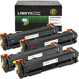 【中古】【輸入品・未使用】LINKYO 互換トナーカートリッジ HP 202X CF500X CF501X CF502X CF503X 高収率202A (ブラック、シアン、マゼンタ、イエロー、4個パック)