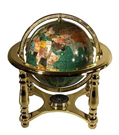 【中古】【輸入品・未使用】[ユニークアート]Unique Art Since 1996 Unique Art 10Inch Tall Table Top Green Crystallite Ocean Gemstone World Globe [並行輸入品]