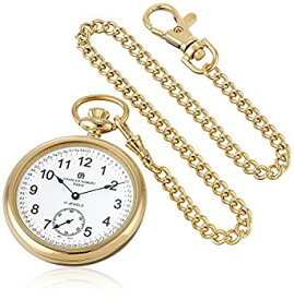 【中古】【輸入品・未使用】Charles-Hubert- Paris Stainless Steel Gold-Plated Mechanical Open Face Pocket Watch #3756-GRR
