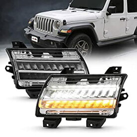 【中古】【輸入品・未使用】ANZO USA 511083 Jeep Wrangler 18 LED サイドマーカーライト クロームクリア (シーケンシャル付き)