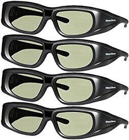 【中古】【輸入品・未使用】DLP LINK 144 Hz Ultra-Clear HD 4 PACK 3D Active Rechargeable Shutter Glasses for All 3D DLP Projectors - BenQ, Optoma, Dell, Mitsubishi