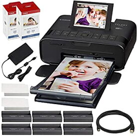 【中古】【輸入品・未使用】Canon Selphy cp1300?Compact Photo Printer (ブラック) with WiFi and Accessory Bundle w / 2?x Canonカラーインクと用紙セット