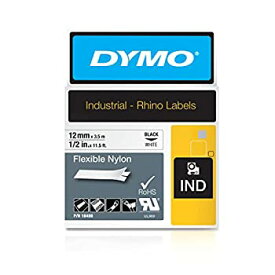 【中古】【輸入品・未使用】Rhino Flexible Nylon Industrial Label Tape Cassette, 1/2in x 11-1/2 ft, White (並行輸入品)