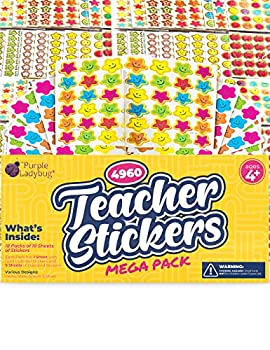 Teacher Stickers for Kids Mega Pack by Purple Ladybug Novelty, 4960 Reward Stickers & Incentive Stickers for Teachers Classroom & School Bulk