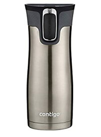 【中古】【輸入品・未使用】Contigo Autoseal West Loop Stainless Steel Travel Mug with Easy Clean Lid　マグ　450ml　シルバー [並行輸入品]