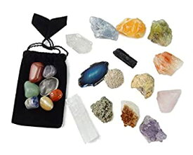 【中古】【輸入品・未使用】21 Healing Crystals and Chakra Kit: Amethyst, Selenite, Pyrite, Clear Quartz, Half Geode, Rose Quartz, Citrine, Desert Rose, Agate, Tou