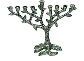 【中古】【輸入品・未使用】Majestic Giftware MN11758 18cm Metal Aluminium Menorah Tree Design with Nickel Plated Finish Candelabra